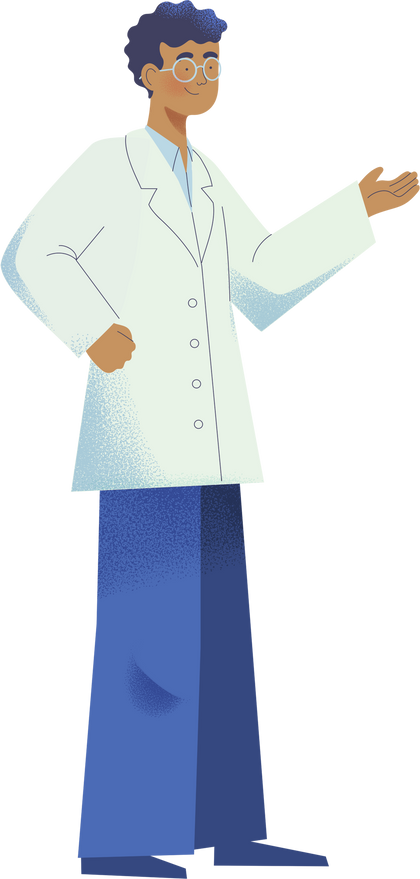 Stippled Blocky Scientist